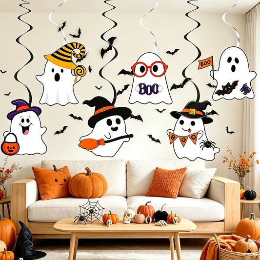 Ghost Hanging Swirl Decorations