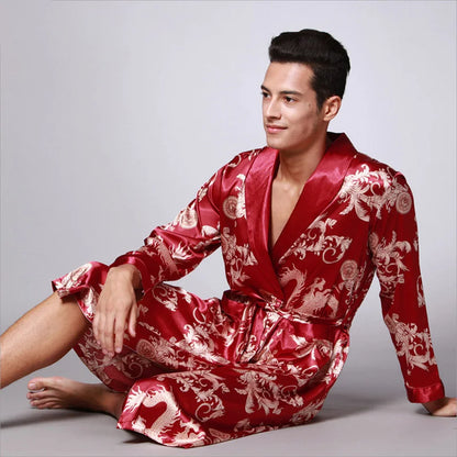 Golden Dragon Silk Bathrobe