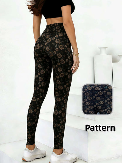 Daisy Print Cropped Leggings