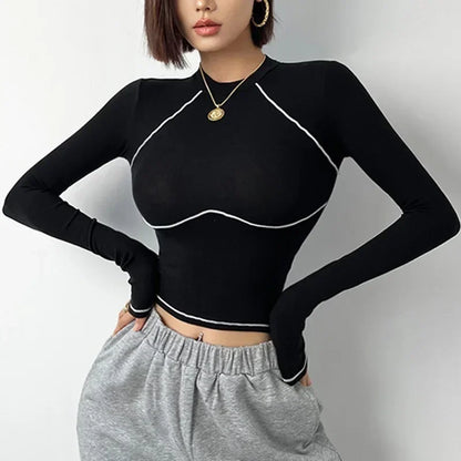 Long-Sleeve Yoga Crop Top