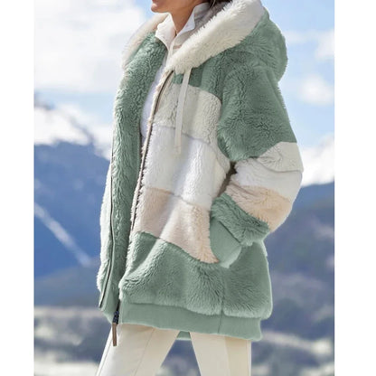 Spliced Hooded Zip Jacket