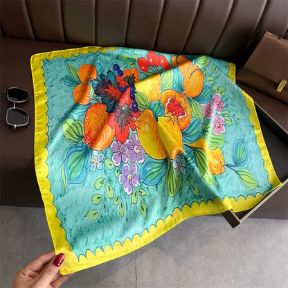Fruit Print Korean Square Scarf