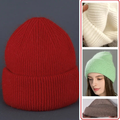 Wool Blend Hooded Scarf Beanie