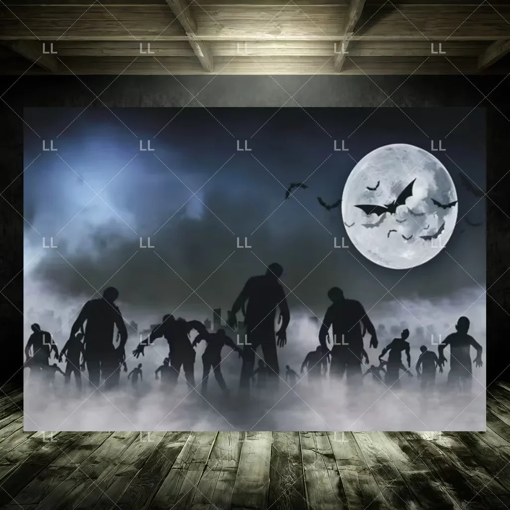 Zombie Explosion Halloween Photography Backdrop