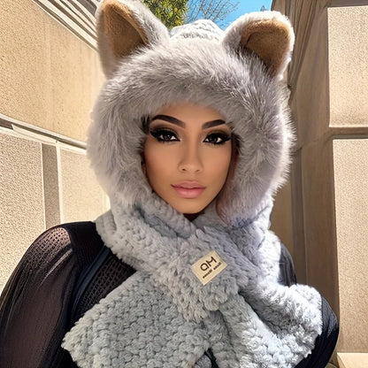 Cat Ear Pom-Pom Beanie