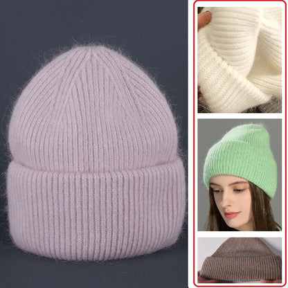 Wool Blend Hooded Scarf Beanie