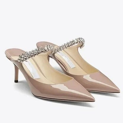 Silk Beaded Mule Sandals