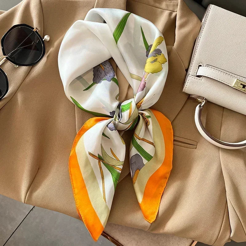 Luxury Print Silk Square Scarf