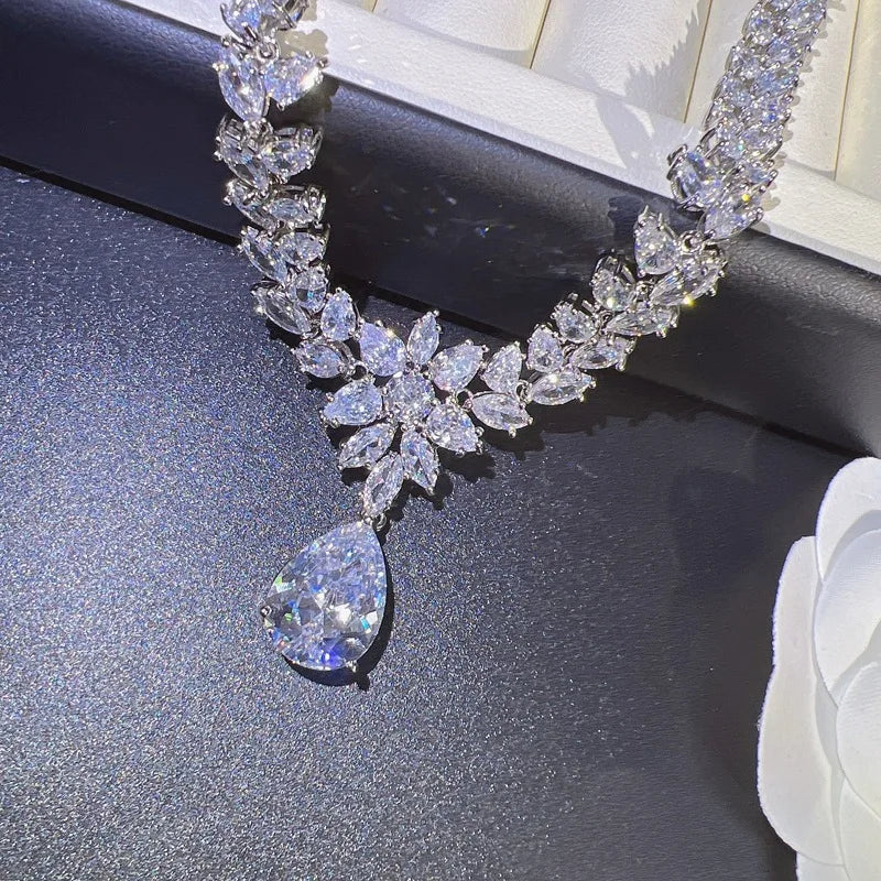 Zircon Necklace & Bracelet Set