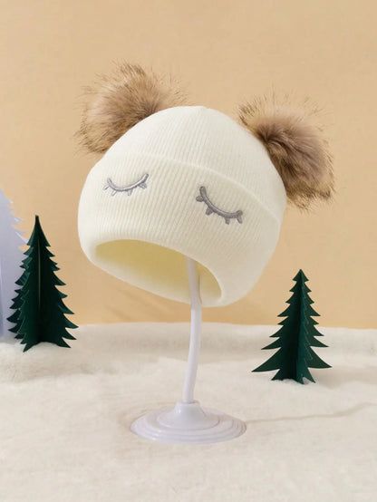 Double Pom Pom Knit Beanie