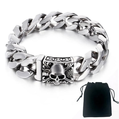 Men’s Heavy Punk Skull Cuban Bracelet