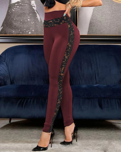 Lace Patchwork Yoga Leggings