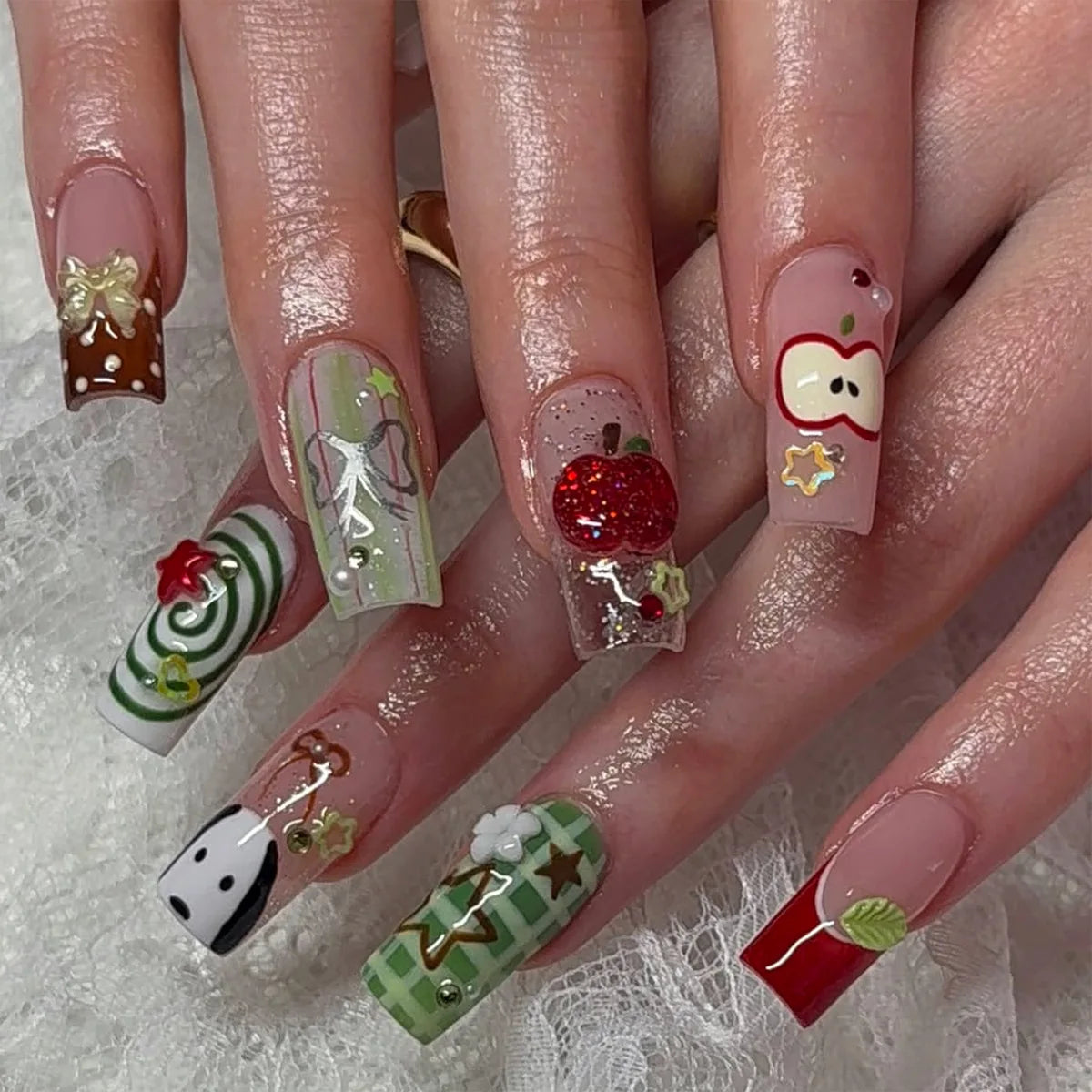 Glossy French Press On Nails