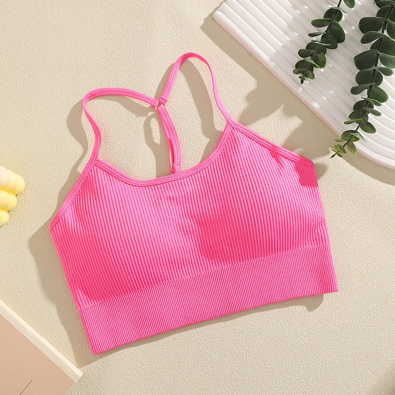 Ribbed Y-Back Padded Bra