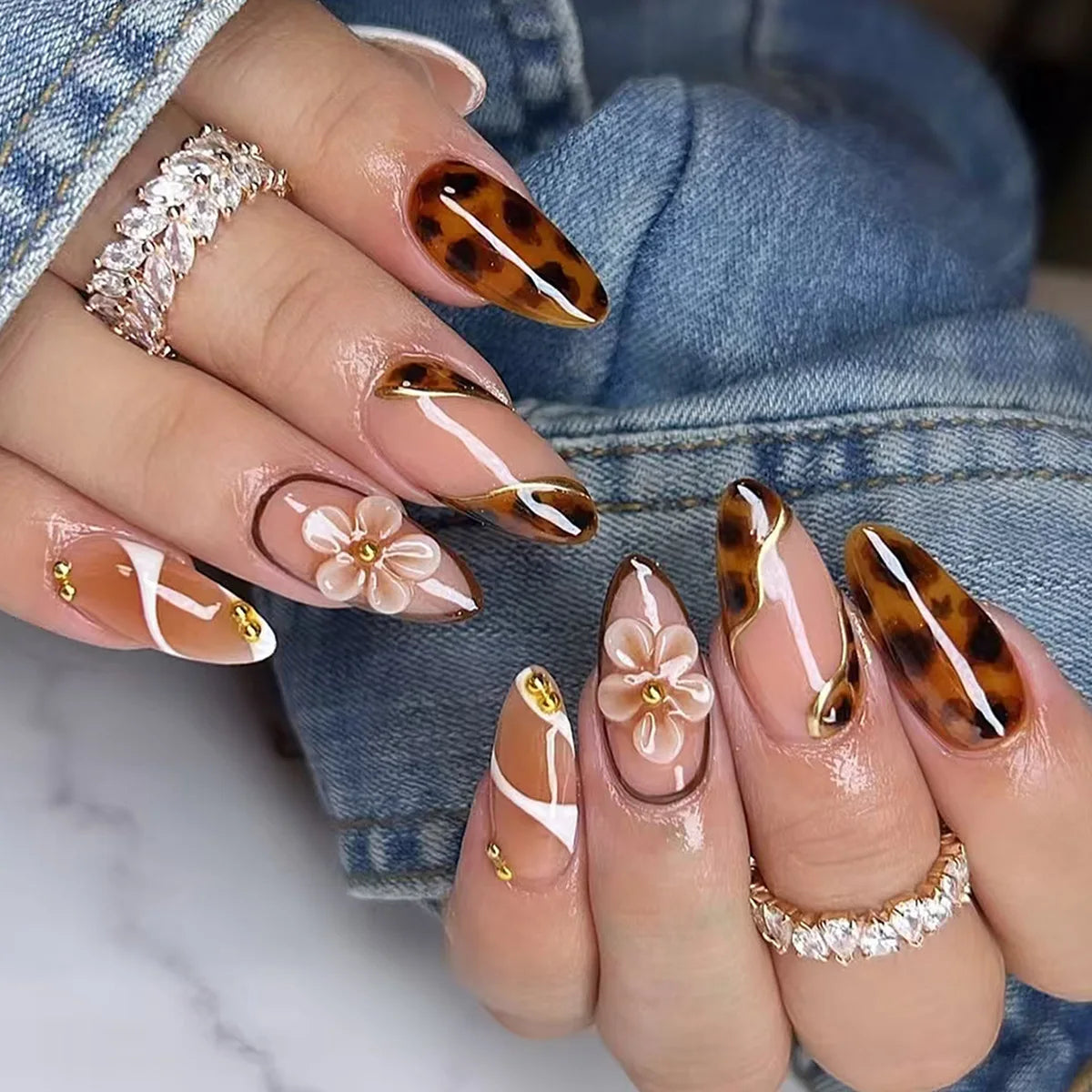24pcs INS Colorful Y2K Press Nail Set