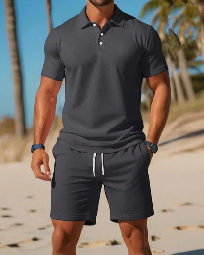 Polo Shirt Sports Two-Piece Set