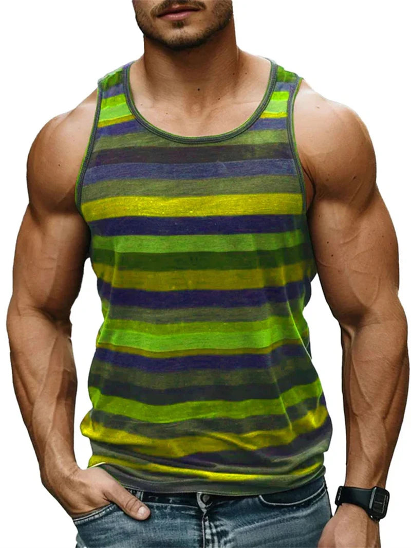 Vintage Stripe Graphic Tank Top
