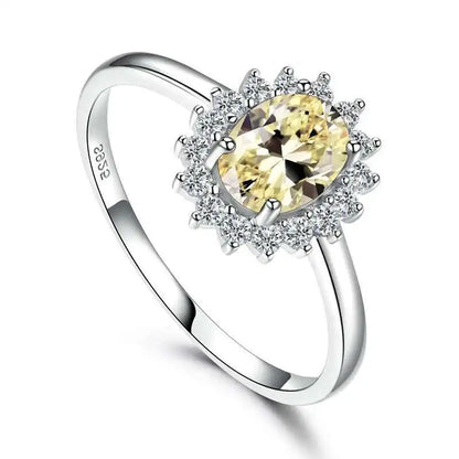 Floral Topaz Zircon Ring