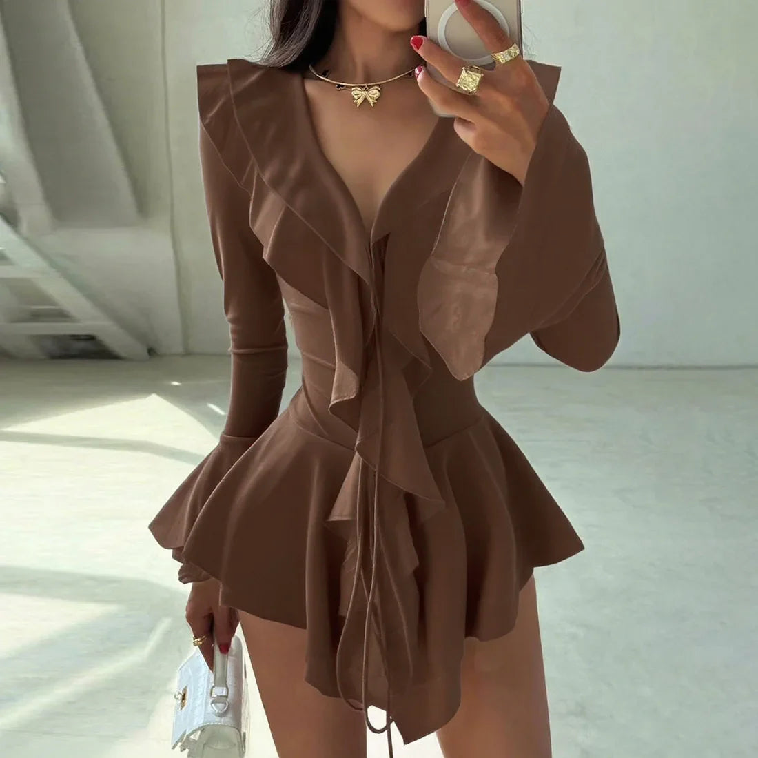 Autumn Irregular Hem Dress