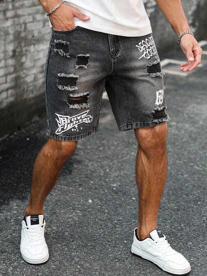Distressed Ripped Denim Shorts