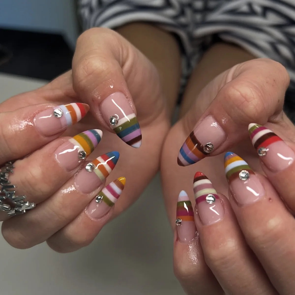 24pcs INS Colorful Y2K Press Nail Set