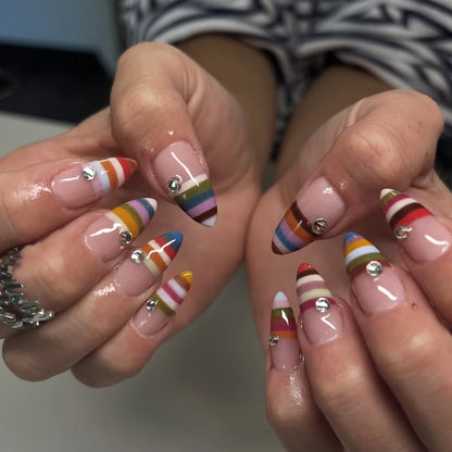 24pcs INS Colorful Y2K Press Nail Set