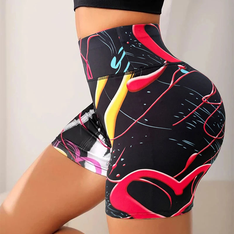 Love Print Yoga Shorts