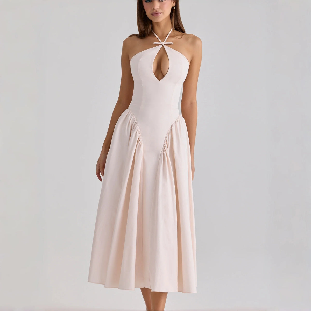 Halter Cutout Midi Dress