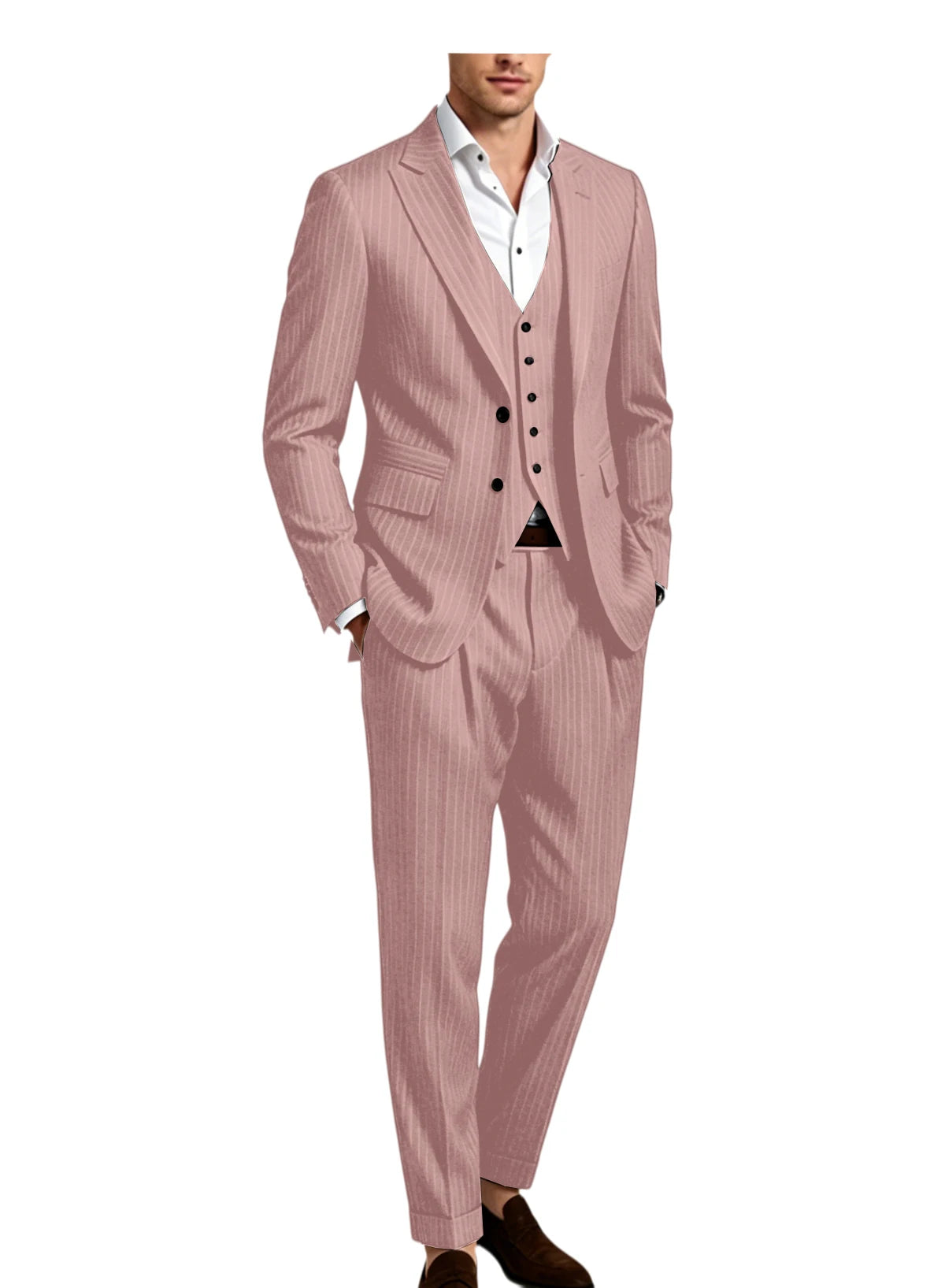 Pinstripe Three-Piece Formal Tuxedo