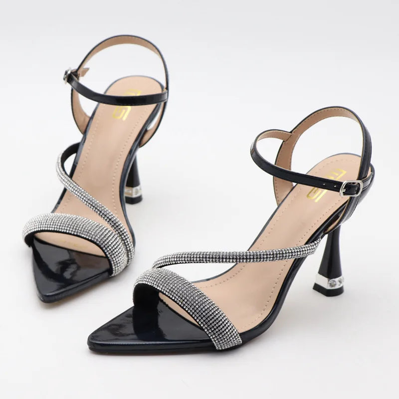 Green Rhinestone Sandals