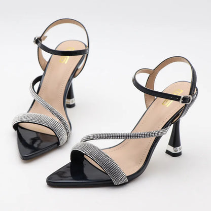 Green Rhinestone Sandals