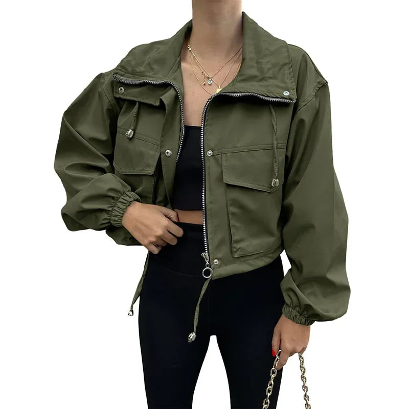 Drawstring Zip Jacket