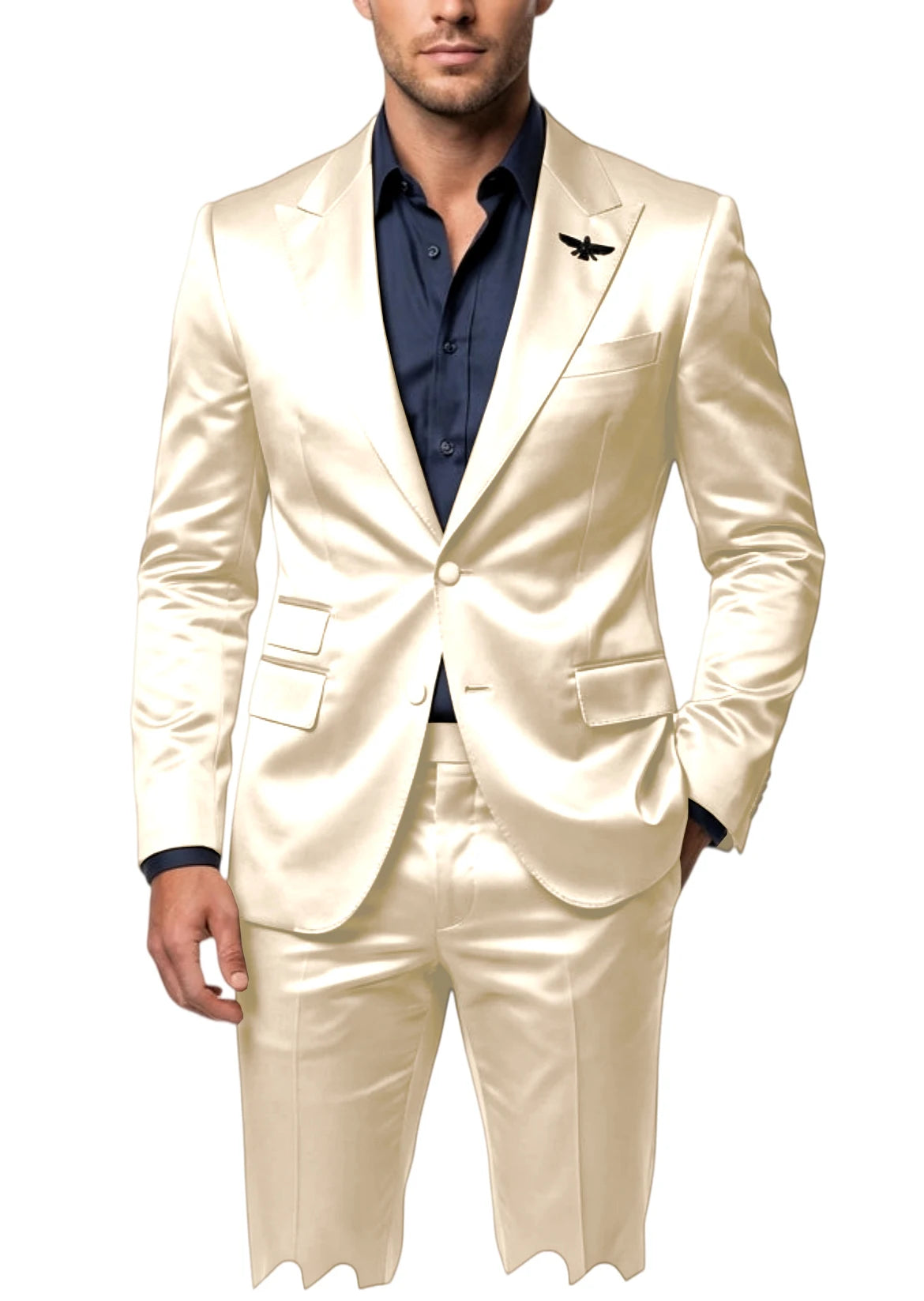 Satin Peak-Lapel Tuxedo Suit Set