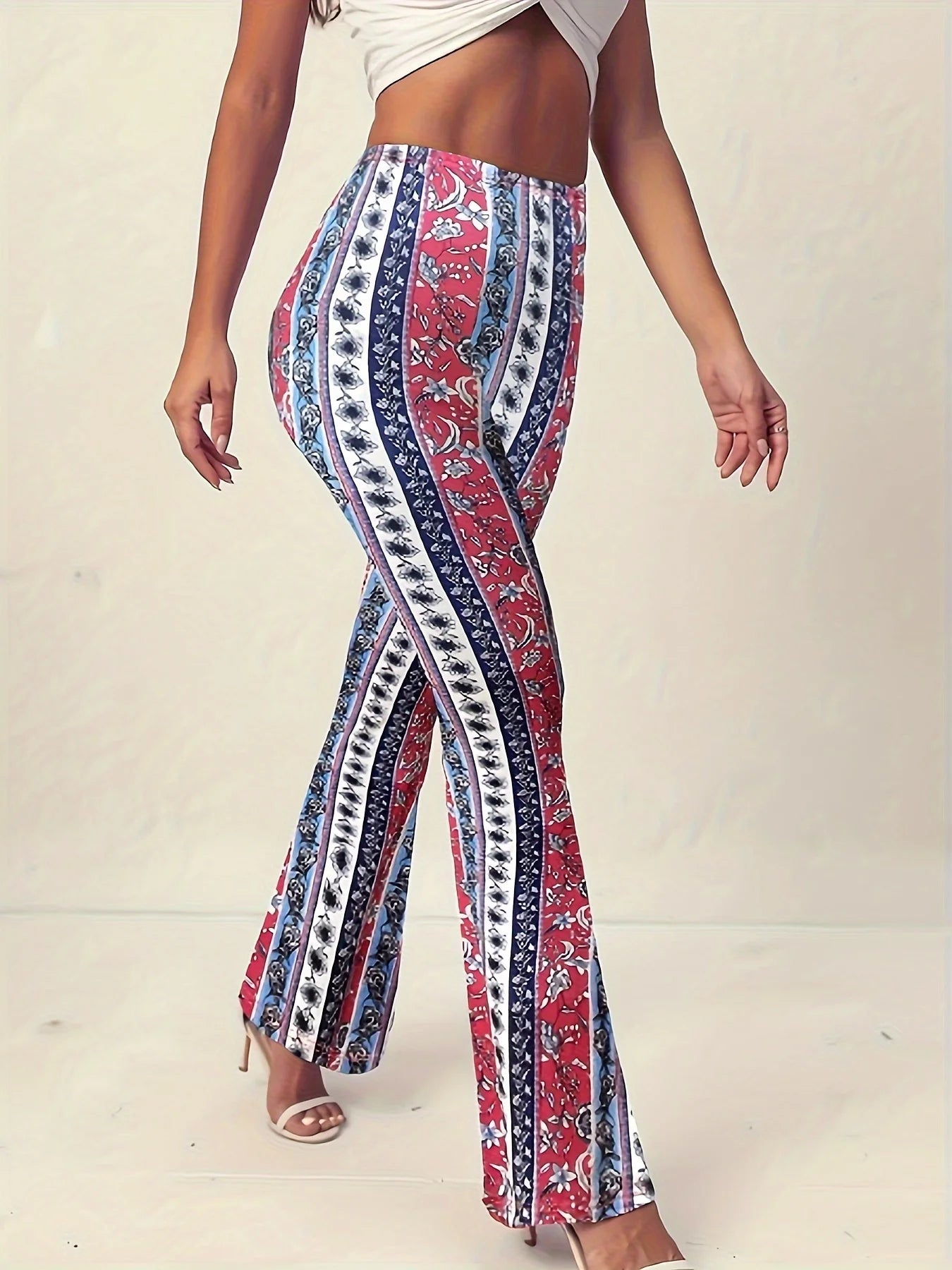 Floral Print Flared Leggings