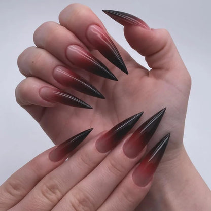 Almond Red Press Nails