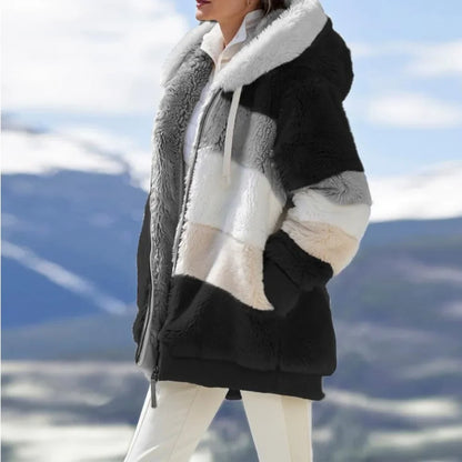Spliced Hooded Zip Jacket