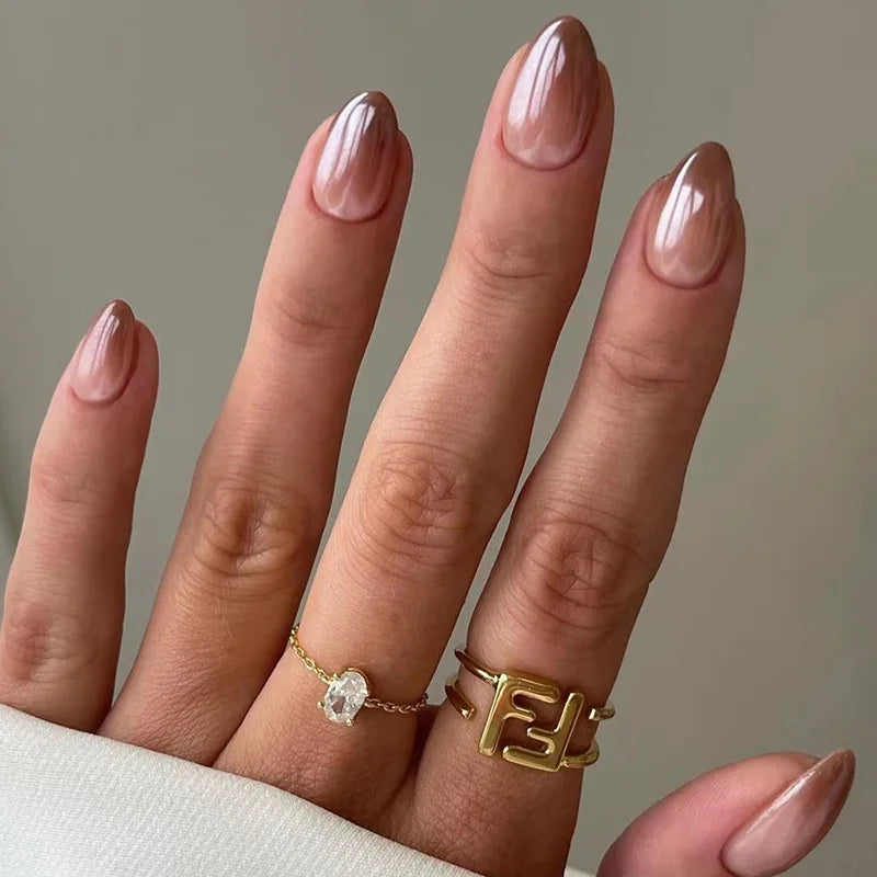Wine Red Almond Press On Nails