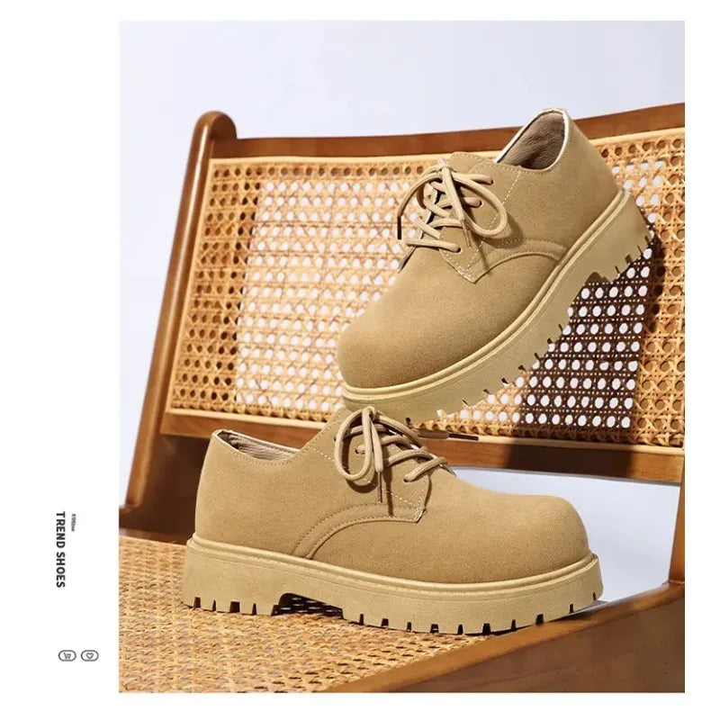 Suede Chunky Lace-up Work Boots