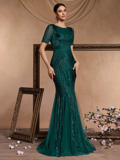 Sequin Mermaid Evening Gown