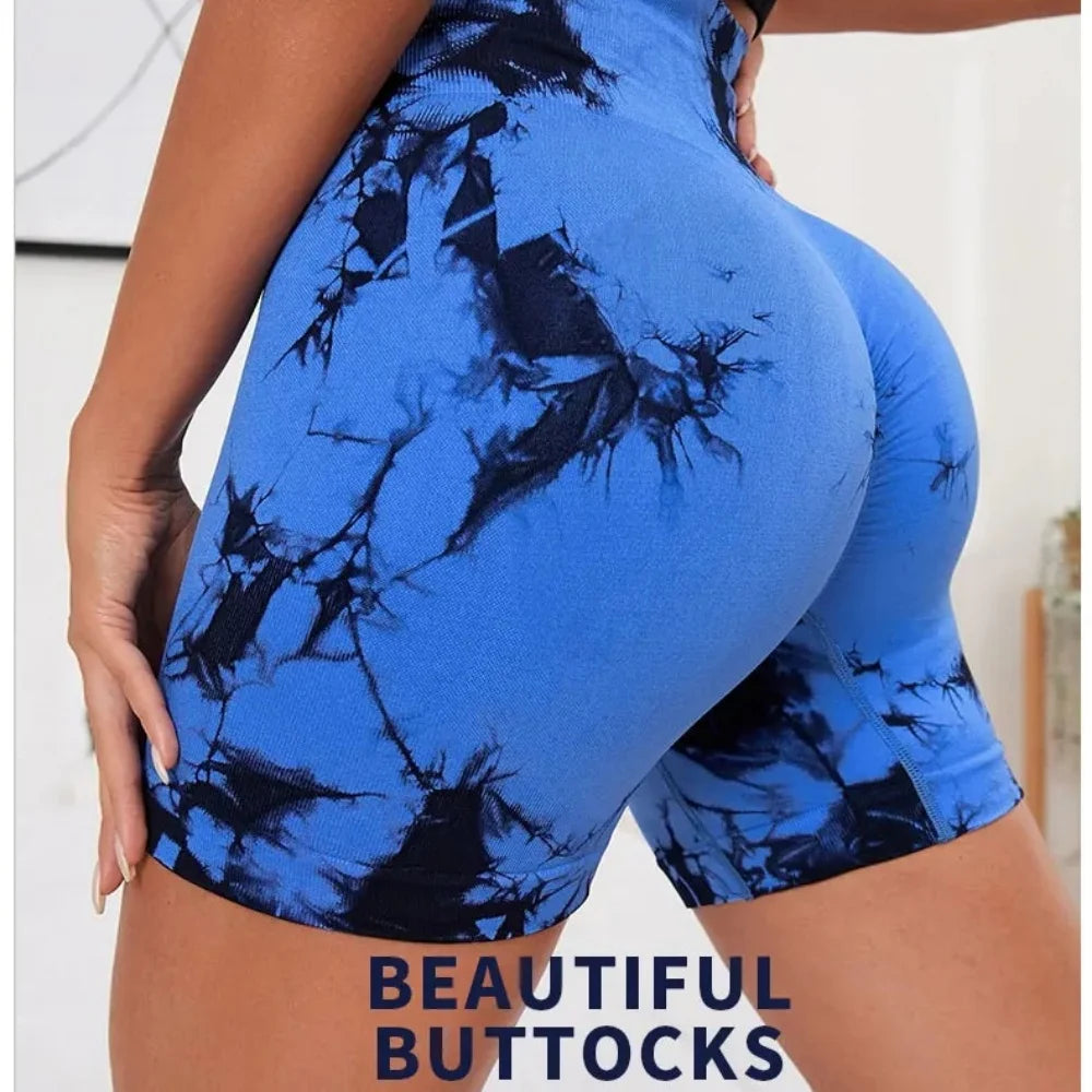 Seamless Tie-Dye Yoga Shorts