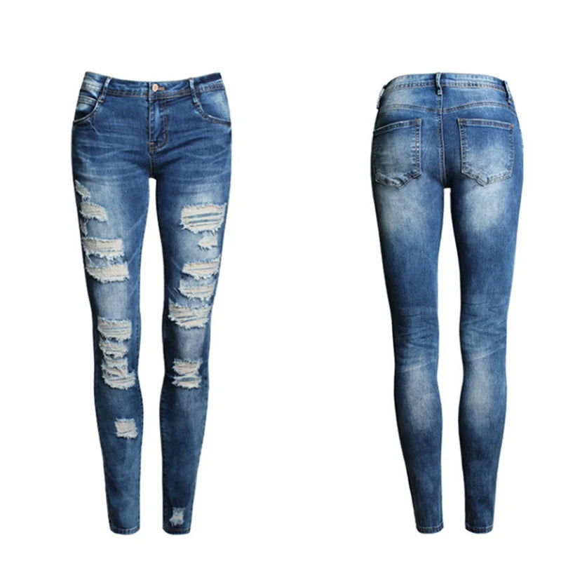 Distressed Skinny Mom Jeans