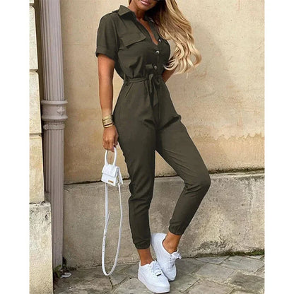 Monochromatic Belt Jumpsuit