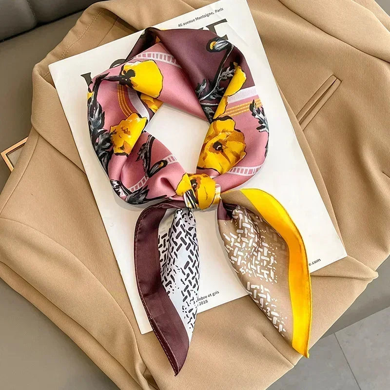 Luxury Print Silk Square Scarf