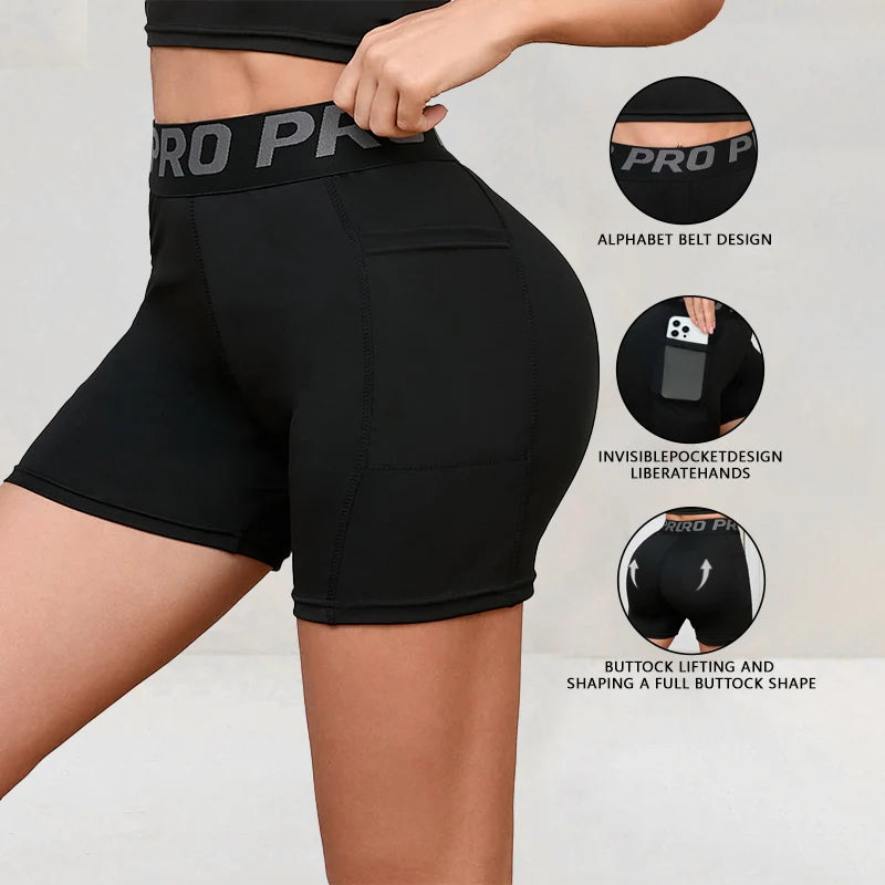 Letter Waistband Sports Shorts