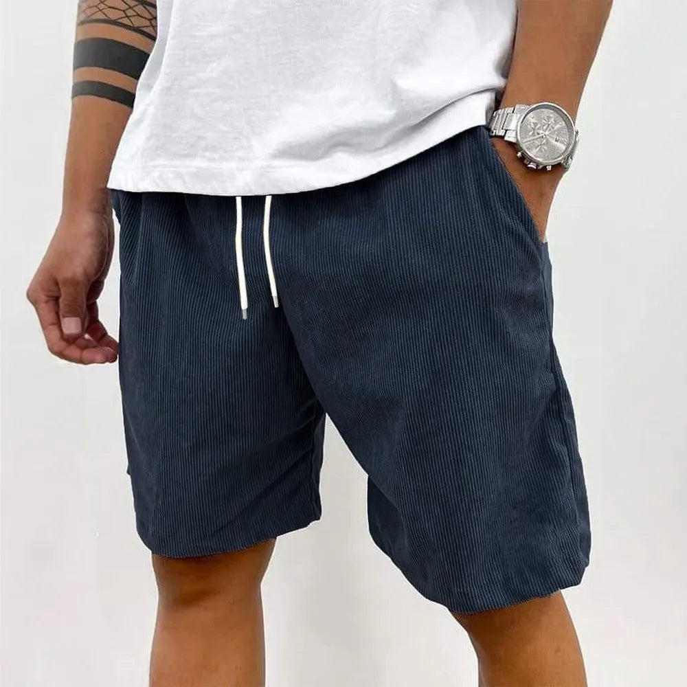 Corduroy Drawstring Casual Shorts