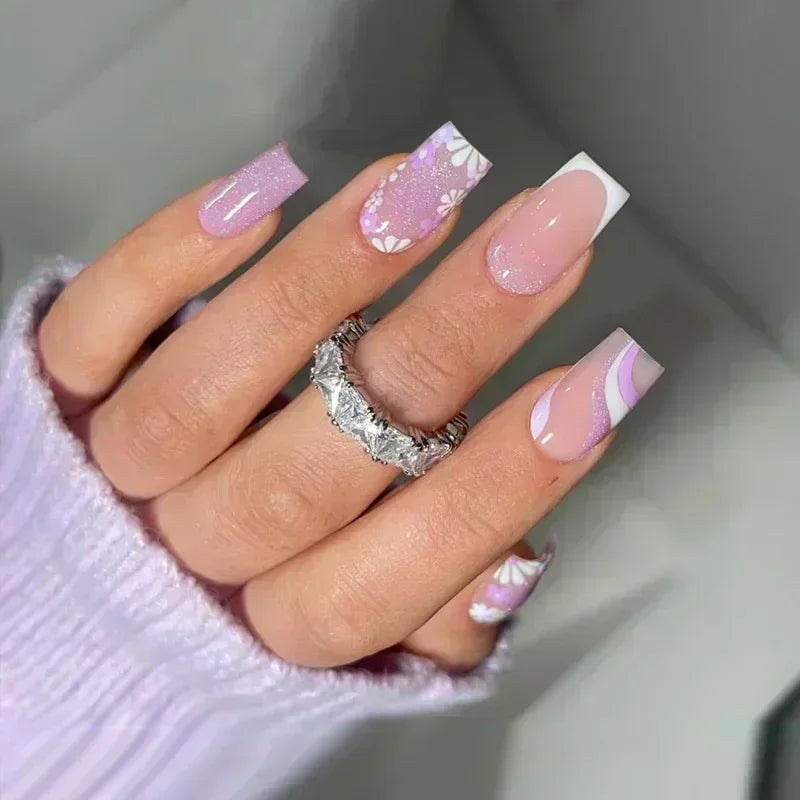 Glitter Coffin Press On Nails