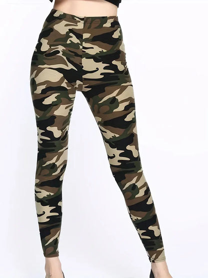 Camouflage Low-Waist Cropped Leggings
