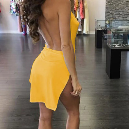 Fit-and-Flare Side-Slit Mini Dress