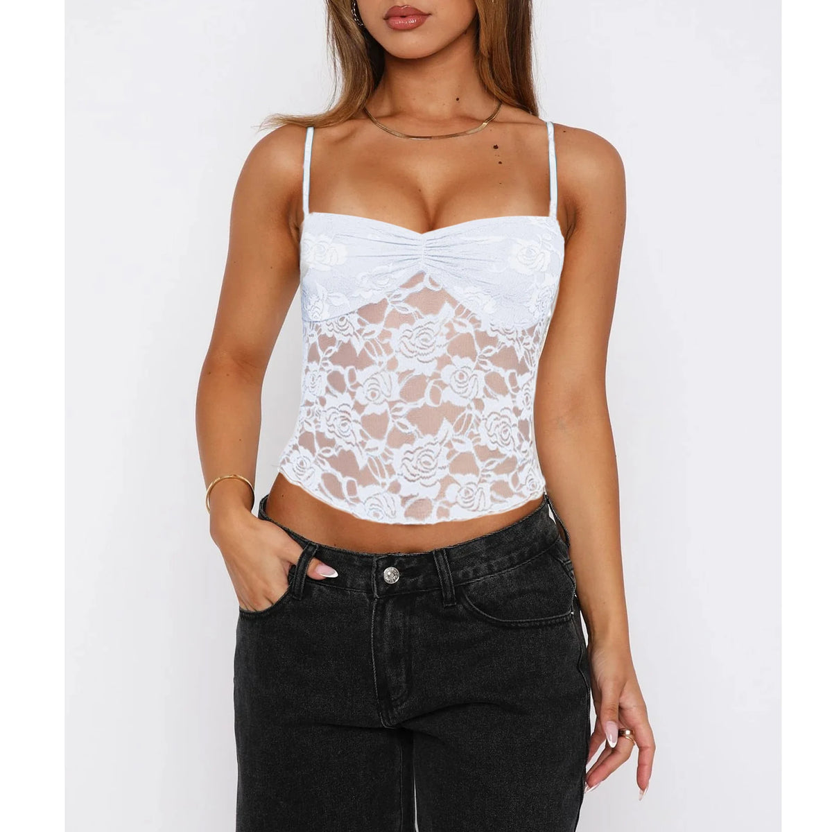 Ruched Lace Camisole