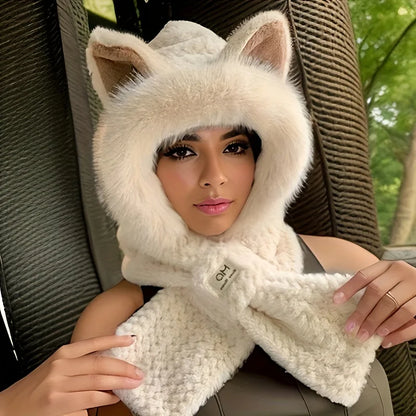 Cat Ear Pom-Pom Beanie
